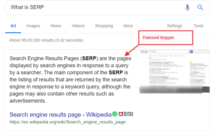Featured snippet
