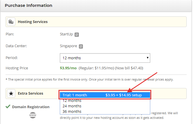 Siteground Startup Trial plan